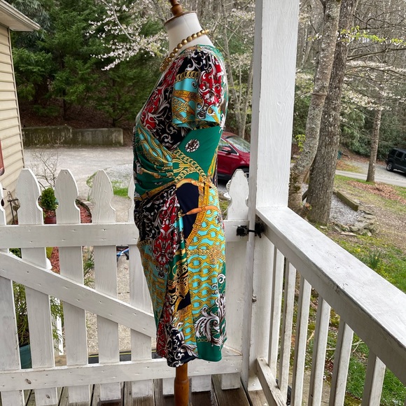 Dressbarn Baroque Faux Wrap Dress 4 FREE SHIP - Picture 5 of 5